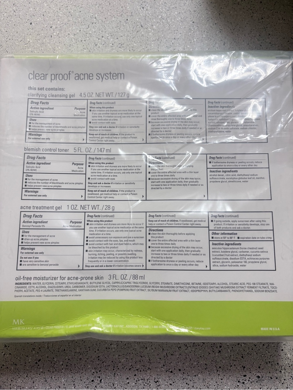 Mary Kay Clearproof Acne System - White and Lime Green Packaging